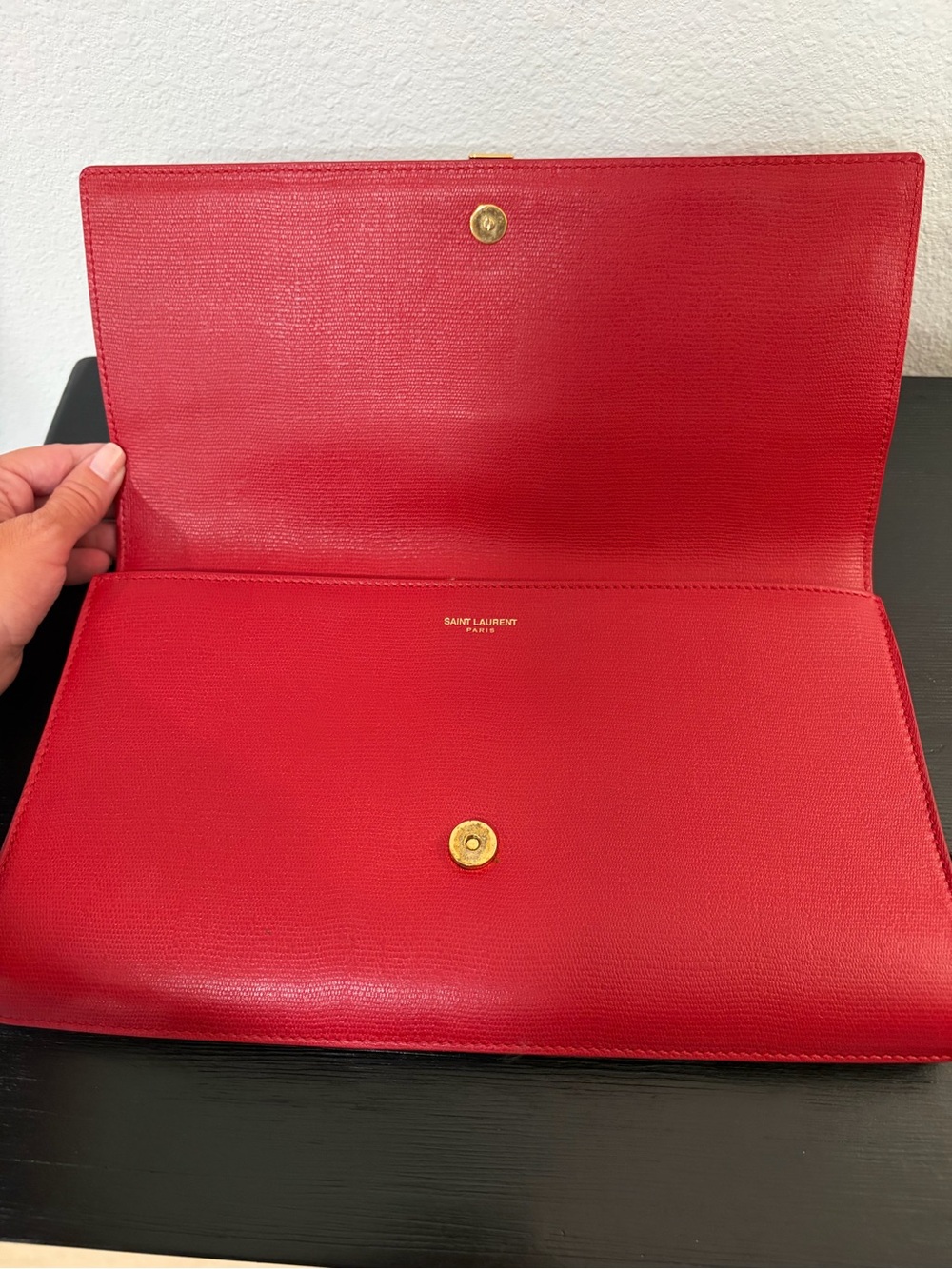 Yves Saint Laurent Leather Clutch in Red - Picture 10 of 15